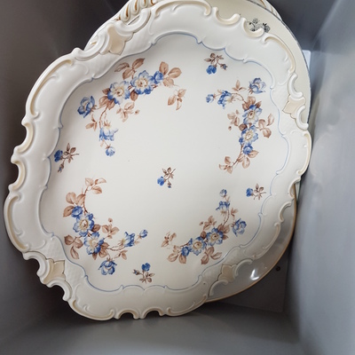 ../frankl24shop/Speiseteller flach ganz groß Vintage 27 cm - 30 cm